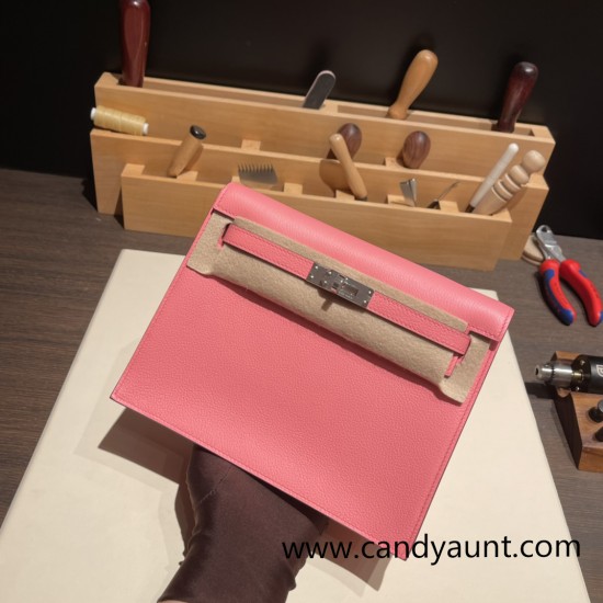 Hermes Kelly danse Evercolor K4/Rose d’ete Silver Hardware