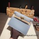 Hermes Kelly danse Evercolor J7 /Blue Lin Gold Hardware