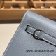 Hermes Kelly danse Evercolor J7 /Blue Lin Silver Hardware