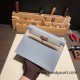 Hermes Kelly danse Evercolor J7 /Blue Lin Silver Hardware