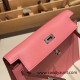 Hermes Kelly danse Evercolor 8W /Rose Azalee Silver Hardware