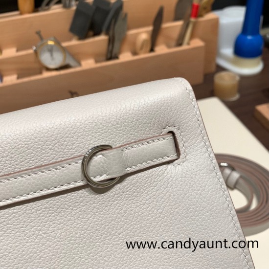 Hermes Kelly danse Evercolor 80 /Pearl Grey Silver Hardware