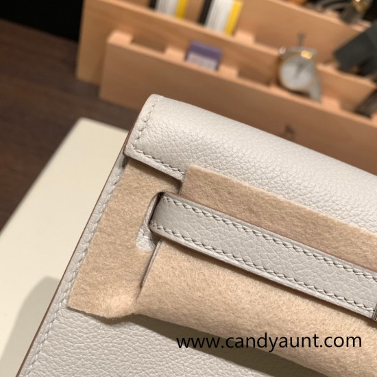 Hermes Kelly danse Evercolor 80 /Pearl Grey Silver Hardware