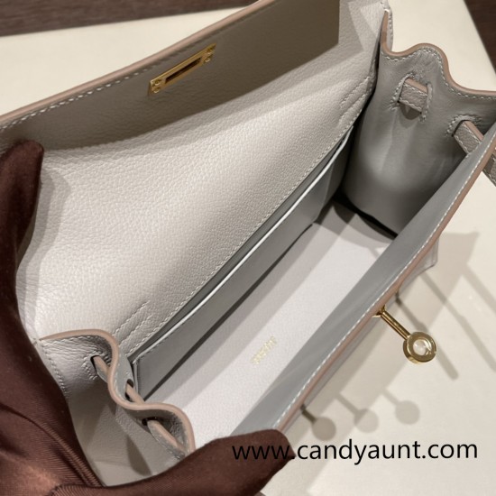 Hermes Kelly danse Evercolor80 /Pearl Grey Gold Hardware