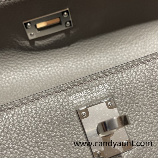 Hermes Kelly danse Evercolor 0L/ Gris Meyer Gold Hardware