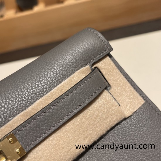 Hermes Kelly danse Evercolor 0L/ Gris Meyer Silver Hardware