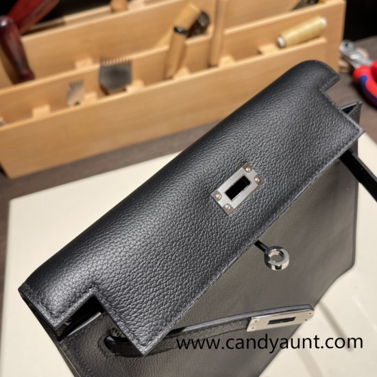 Hermes Kelly danse Evercolor 89 /Black Silver Hardware