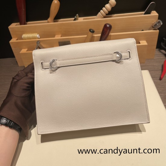 Hermes Kelly danse Evercolor 80 /Pearl Grey Silver Hardware