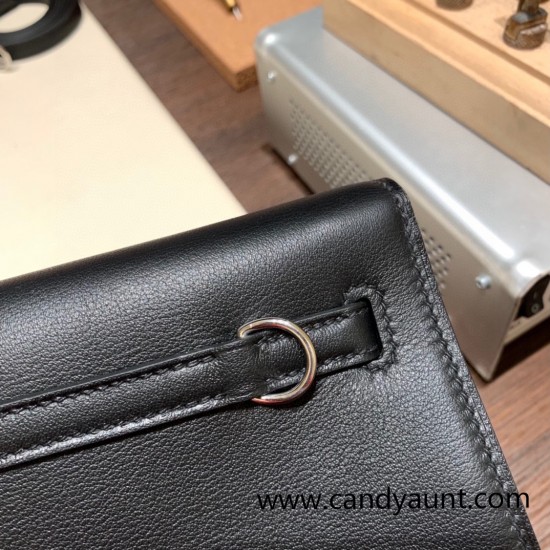 Hermes Kelly danse Evercolor 89 /Black Silver Hardware