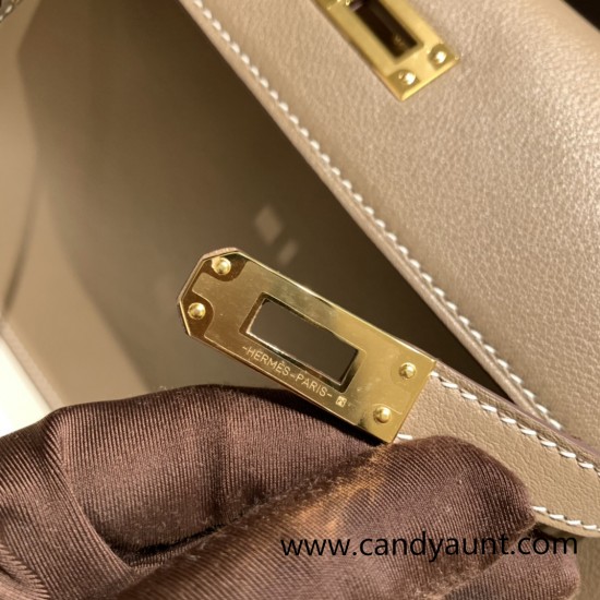 Hermes Kelly danse swift D0 /Beige de Weimar Gold Hardware