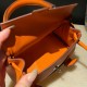 Hermes Kelly dole picto swift 93 Orange Silver Hardware Full Handmade