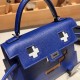 Hermes Kelly dole picto 08 / bleu royal Silver Hardware Full Handmade