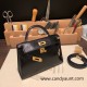 kelly20 Mini Kelly New stock 89 /Black (Noir) Gold Hardware Full Handmade kellymini-005