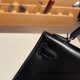 Hermes kelly20 New stock box 89/ Black (Noir) Silver Hardware Full Handmade kellymini-008