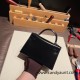 Hermes kelly20 New stock box 89/ Black (Noir) Silver Hardware Full Handmade kellymini-008