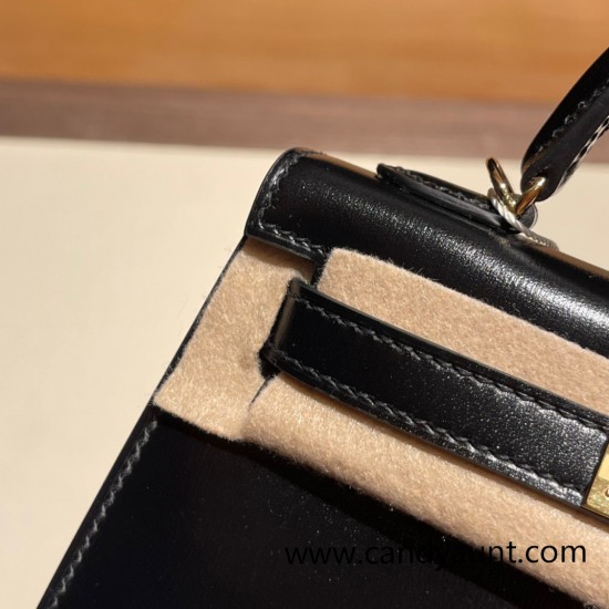 Hermes kelly20 New stock box 89/ Black Gold Hardware Full Handmade kellymini-009