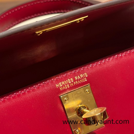 Hermes kelly20 New stock box Q5/ Rouse Casaque Gold Hardware Full Handmade kellymini-010