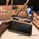 Hermes kelly20 box 19cm 89/ Black (Noir) Silver Hardware Full Handmade kellymini-011