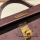 Hermes kelly20 ostrich 19cm 46 /Ebene Gold Hardware Full Handmade kellymini-015