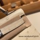 Hermes kelly20 ostrich 19cm 3C /Parchemin  Full Handmade kellymini-017