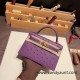 Hermes kelly20 ostrich 19cm P9 /Anemone Gold Hardware Full Handmade kellymini-018