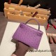 Hermes kelly20 ostrich 19cm P9 /Anemone Gold Hardware Full Handmade kellymini-018