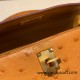 Hermes kelly20 ostrich 19cm 22 /Saffron Gold Hardware Full Handmade kellymini-021