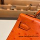 Hermes kelly20 ostrich 19cm 93 /Orange Gold Hardware  Full Handmade kellymini-025