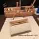 Hermes kelly20 ostrich 19cm 3C /Parchemin Gold Hardware Full Handmade kellymini-026