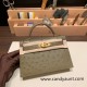 Hermes kelly20 ostrich 19cm Q1 /Sauge Gold Hardware     Full Handmade kellymini-027