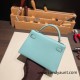 Hermes kelly20 chevre19cm 79 /Aqua Silver Hardware Full Handmade kellymini-029