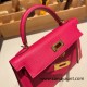 Hermes kelly20 chevre19cm I6 /Rose Extreme Gold Hardware  Full Handmade kellymini-031