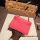 Hermes kelly20 chevre19cm 8W/ Rose Azalee Silver Hardware  Full Handmade kellymini-032