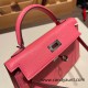 Hermes kelly20 chevre19cm 8W/ Rose Azalee Silver Hardware  Full Handmade kellymini-032