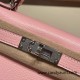 Hermes kelly20 chevre 19cm 3Q /Rose Sakura Silver Hardware    Full Handmade kellymini-033