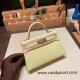 Hermes kelly20 chevre 19cm R9 /Jaune Bourgeon Silver Hardware Full Handmade kellymini-034