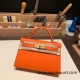 Hermes kelly20 chevre 19cm93 /Orange Gold Hardware  Full Handmade kellymini-035