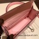 Hermes kelly20 chevre 19cm 3Q /Rose Sakura Silver Hardware Full Handmade kellymini-037