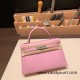 Hermes kelly20 chevre 19cm X9 /Mauve Sylvestre Silver Hardware  Full Handmade kellymini-038