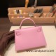 Hermes kelly20 chevre 19cm X9 /Mauve Sylvestre Silver Hardware  Full Handmade kellymini-038