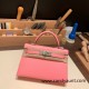 Hermes kelly20 chevre 19cm 1Q/Rose Confetti Silver Hardware Full Handmade kellymini-039