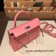 Hermes kelly20 chevre 19cm 1Q/Rose Confetti Silver Hardware Full Handmade kellymini-039