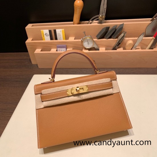 Hermes kelly20 epsom19cm 37 /Gold Gold Hardware Full Handmade kellymini-041