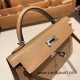 Hermes kelly20 epsom19cm 0M/Chai Silver Hardware Full Handmade kellymini-043