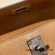 Hermes kelly20 epsom19cm 0M/Chai Silver Hardware Full Handmade kellymini-043