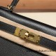 Hermes kelly20 epsom19cm 89 /Black (Noir) Gold Hardware    Full Handmade kellymini-048