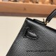 Hermes kelly20 epsom19cm 89 /Black (Noir) Gold Hardware    Full Handmade kellymini-048