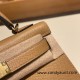 Hermes kelly20 epsom19cm 0M/Chai Gold Hardware Full Handmade kellymini-050