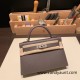 Hermes kelly20 epsom19cm 8F /Etain Silver Hardware  Full Handmade kellymini-053