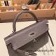 Hermes kelly20 epsom19cm 8F /Etain Silver Hardware  Full Handmade kellymini-053